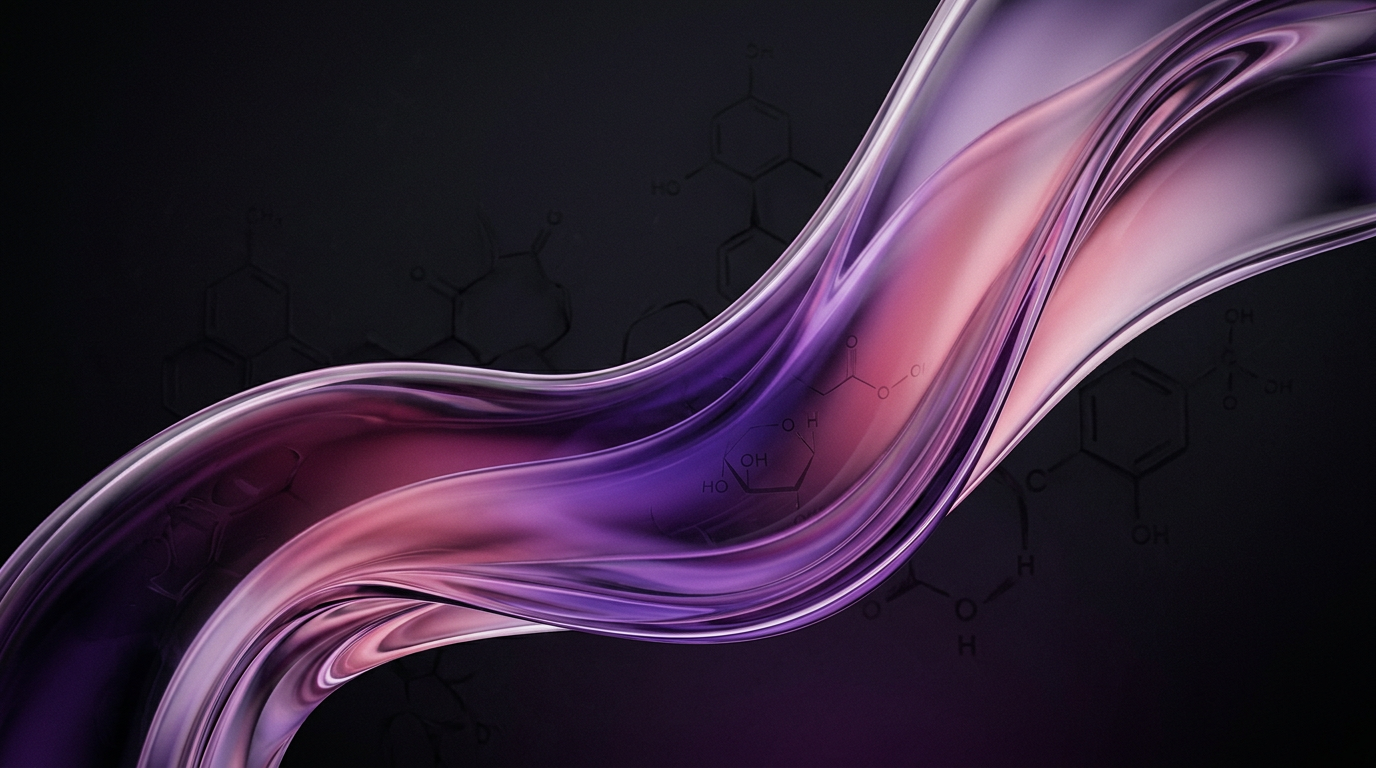Courbes de verre abstraites sur dégradé violet sombre